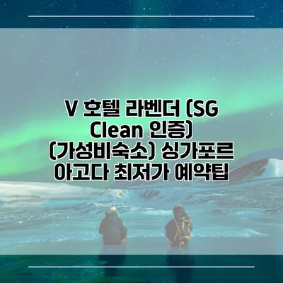 V 호텔 라벤더 (SG Clean 인증) (가성비숙소) 싱가포르 아고다 최저가 예약팁