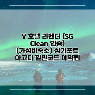 V 호텔 라벤더 (SG Clean 인증) (가성비숙소) 싱가포르 아고다 할인코드 예약팁