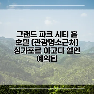 그랜드 파크 시티 홀 호텔 (관광명소근처) 싱가포르 아고다 할인 예약팁
