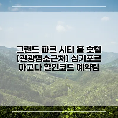 그랜드 파크 시티 홀 호텔 (관광명소근처) 싱가포르 아고다 할인코드 예약팁