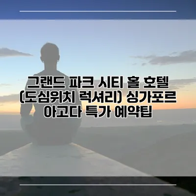 그랜드 파크 시티 홀 호텔 (도심위치 럭셔리) 싱가포르 아고다 특가 예약팁
