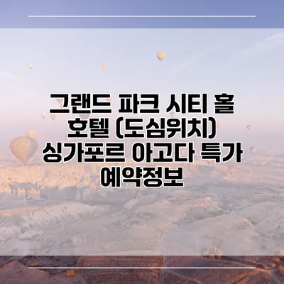 그랜드 파크 시티 홀 호텔 (도심위치) 싱가포르 아고다 특가 예약정보