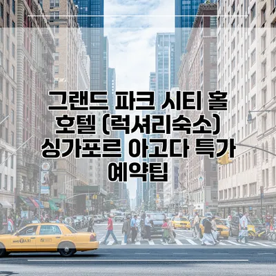 그랜드 파크 시티 홀 호텔 (럭셔리숙소) 싱가포르 아고다 특가 예약팁