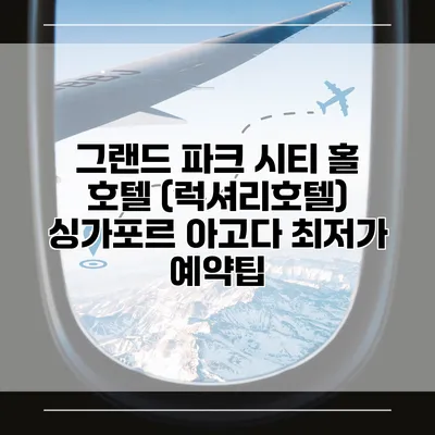 그랜드 파크 시티 홀 호텔 (럭셔리호텔) 싱가포르 아고다 최저가 예약팁