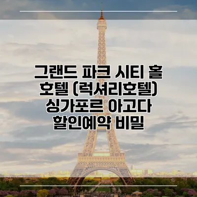 그랜드 파크 시티 홀 호텔 (럭셔리호텔) 싱가포르 아고다 할인예약 비밀