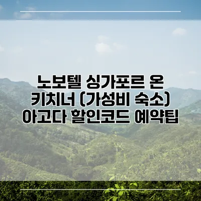 노보텔 싱가포르 온 키치너 (가성비 숙소) 아고다 할인코드 예약팁