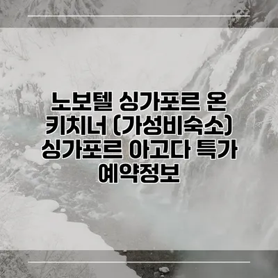 노보텔 싱가포르 온 키치너 (가성비숙소) 싱가포르 아고다 특가 예약정보