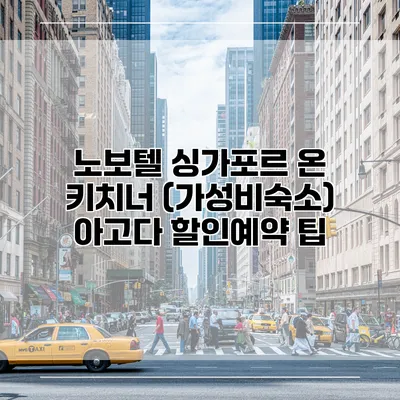 노보텔 싱가포르 온 키치너 (가성비숙소) 아고다 할인예약 팁