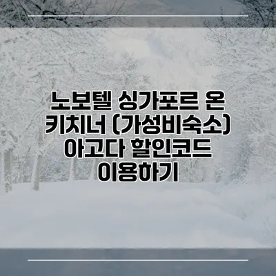 노보텔 싱가포르 온 키치너 (가성비숙소) 아고다 할인코드 이용하기