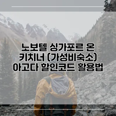 노보텔 싱가포르 온 키치너 (가성비숙소) 아고다 할인코드 활용법