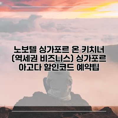 노보텔 싱가포르 온 키치너 (역세권 비즈니스) 싱가포르 아고다 할인코드 예약팁