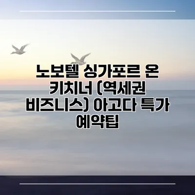 노보텔 싱가포르 온 키치너 (역세권 비즈니스) 아고다 특가 예약팁