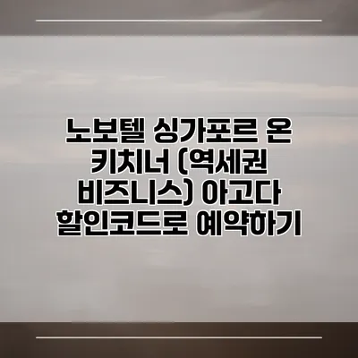 노보텔 싱가포르 온 키치너 (역세권 비즈니스) 아고다 할인코드로 예약하기
