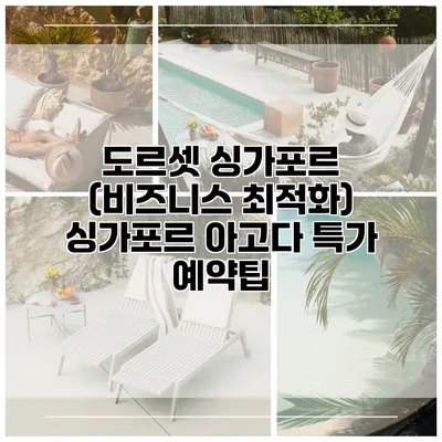 도르셋 싱가포르 (비즈니스 최적화) 싱가포르 아고다 특가 예약팁