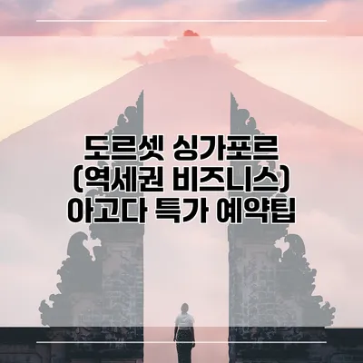 도르셋 싱가포르 (역세권 비즈니스) 아고다 특가 예약팁