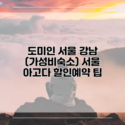 도미인 서울 강남 (가성비숙소) 서울 아고다 할인예약 팁