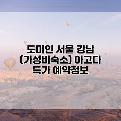 도미인 서울 강남 (가성비숙소) 아고다 특가 예약정보
