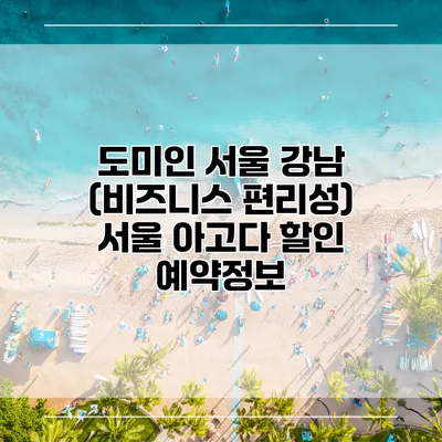 도미인 서울 강남 (비즈니스 편리성) 서울 아고다 할인 예약정보