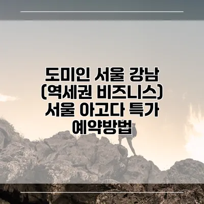 도미인 서울 강남 (역세권 비즈니스) 서울 아고다 특가 예약방법