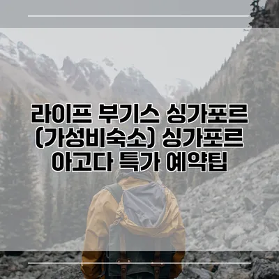 라이프 부기스 싱가포르 (가성비숙소) 싱가포르 아고다 특가 예약팁