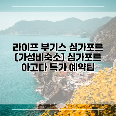 라이프 부기스 싱가포르 (가성비숙소) 싱가포르 아고다 특가 예약팁