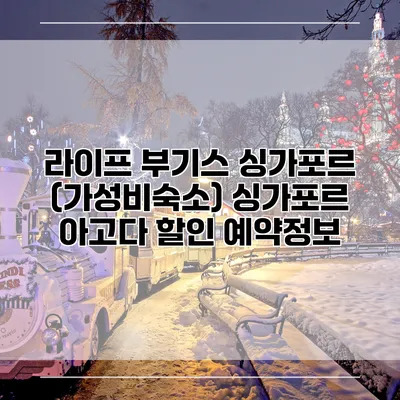 라이프 부기스 싱가포르 (가성비숙소) 싱가포르 아고다 할인 예약정보