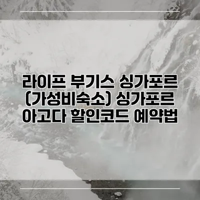 라이프 부기스 싱가포르 (가성비숙소) 싱가포르 아고다 할인코드 예약법