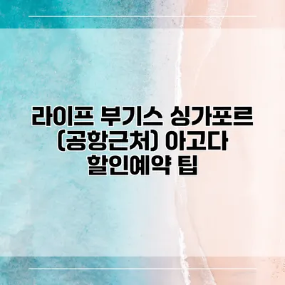 라이프 부기스 싱가포르 (공항근처) 아고다 할인예약 팁