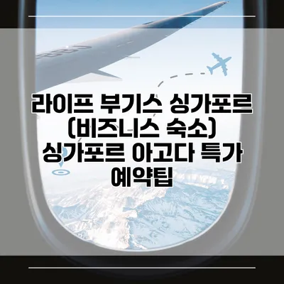 라이프 부기스 싱가포르 (비즈니스 숙소) 싱가포르 아고다 특가 예약팁