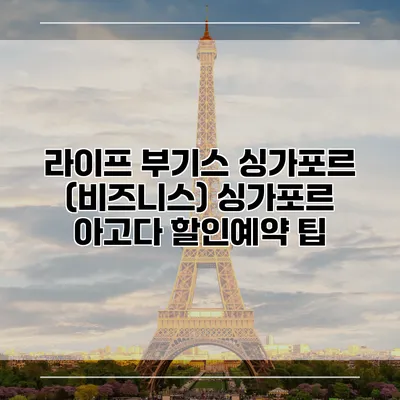 라이프 부기스 싱가포르 (비즈니스) 싱가포르 아고다 할인예약 팁