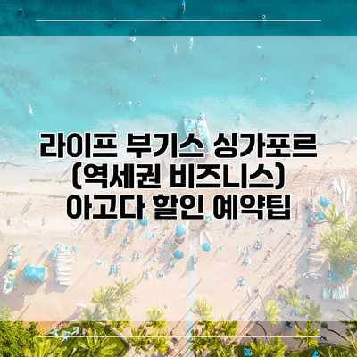 라이프 부기스 싱가포르 (역세권 비즈니스) 아고다 할인 예약팁