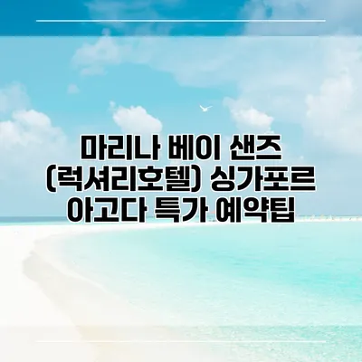 마리나 베이 샌즈 (럭셔리호텔) 싱가포르 아고다 특가 예약팁