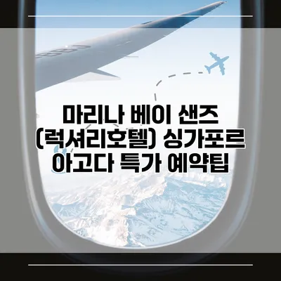 마리나 베이 샌즈 (럭셔리호텔) 싱가포르 아고다 특가 예약팁