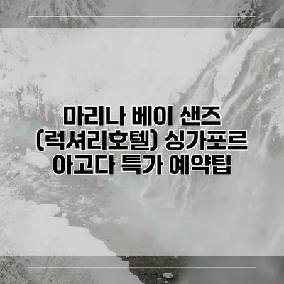마리나 베이 샌즈 (럭셔리호텔) 싱가포르 아고다 특가 예약팁