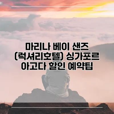 마리나 베이 샌즈 (럭셔리호텔) 싱가포르 아고다 할인 예약팁