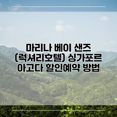마리나 베이 샌즈 (럭셔리호텔) 싱가포르 아고다 할인예약 방법