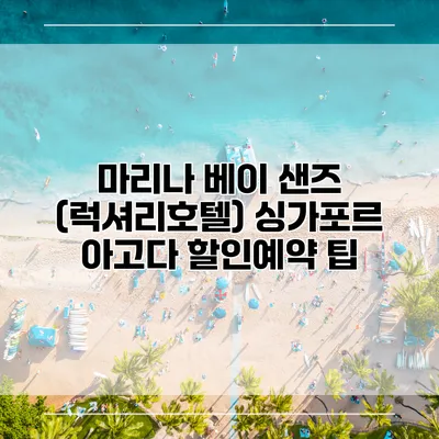 마리나 베이 샌즈 (럭셔리호텔) 싱가포르 아고다 할인예약 팁