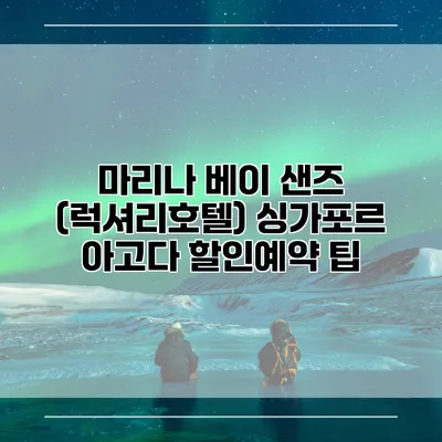 마리나 베이 샌즈 (럭셔리호텔) 싱가포르 아고다 할인예약 팁