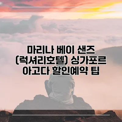 마리나 베이 샌즈 (럭셔리호텔) 싱가포르 아고다 할인예약 팁