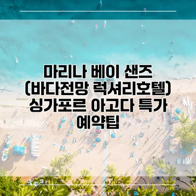 마리나 베이 샌즈 (바다전망 럭셔리호텔) 싱가포르 아고다 특가 예약팁