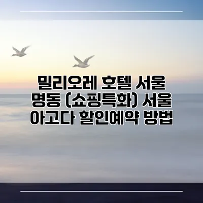 밀리오레 호텔 서울 명동 (쇼핑특화) 서울 아고다 할인예약 방법