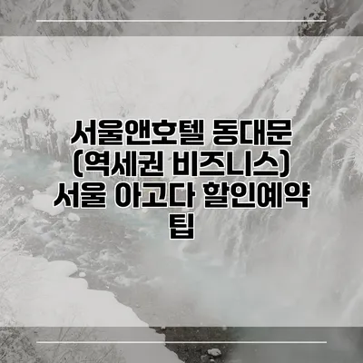 서울앤호텔 동대문 (역세권 비즈니스) 서울 아고다 할인예약 팁