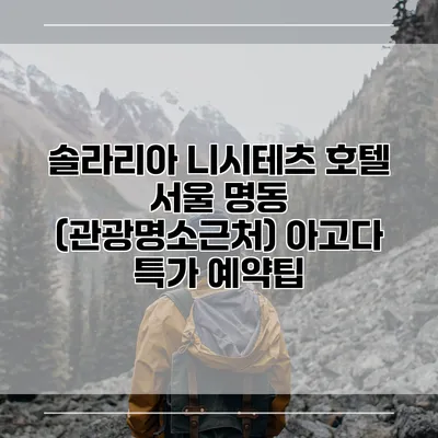 솔라리아 니시테츠 호텔 서울 명동 (관광명소근처) 아고다 특가 예약팁