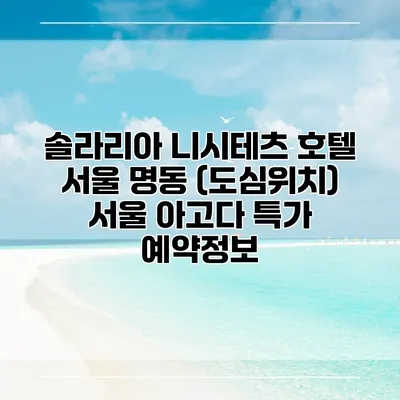 솔라리아 니시테츠 호텔 서울 명동 (도심위치) 서울 아고다 특가 예약정보