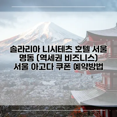 솔라리아 니시테츠 호텔 서울 명동 (역세권 비즈니스) 서울 아고다 쿠폰 예약방법