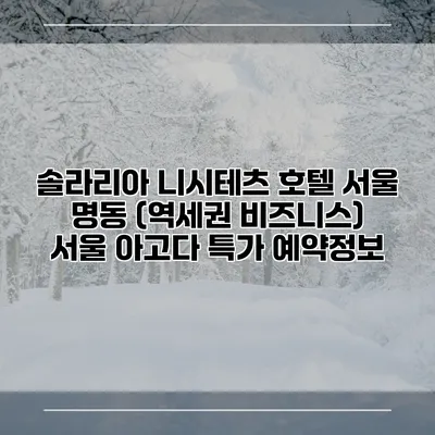솔라리아 니시테츠 호텔 서울 명동 (역세권 비즈니스) 서울 아고다 특가 예약정보