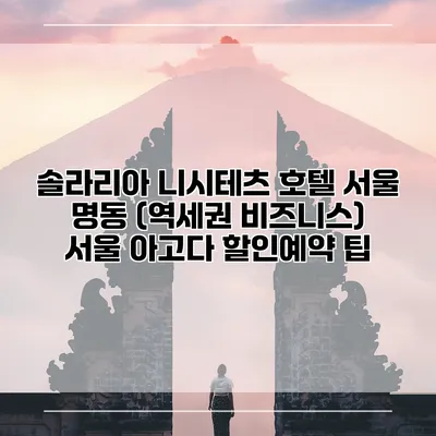 솔라리아 니시테츠 호텔 서울 명동 (역세권 비즈니스) 서울 아고다 할인예약 팁