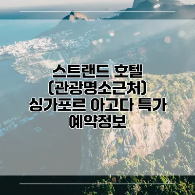 스트랜드 호텔 (관광명소근처) 싱가포르 아고다 특가 예약정보