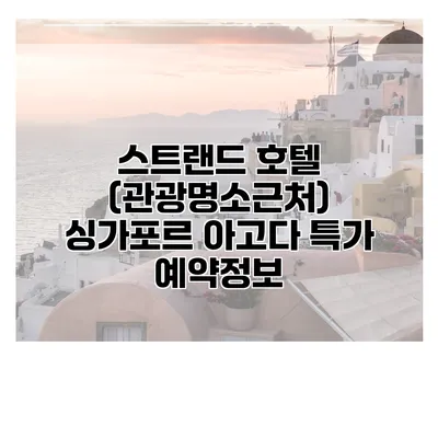 스트랜드 호텔 (관광명소근처) 싱가포르 아고다 특가 예약정보