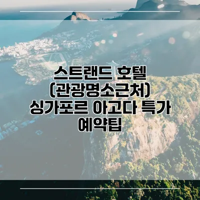 스트랜드 호텔 (관광명소근처) 싱가포르 아고다 특가 예약팁
